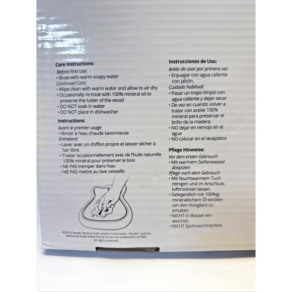 Fender Telecaster Bamboo Cutting Board For Serious Chops New in Box - Picture 3 of 4